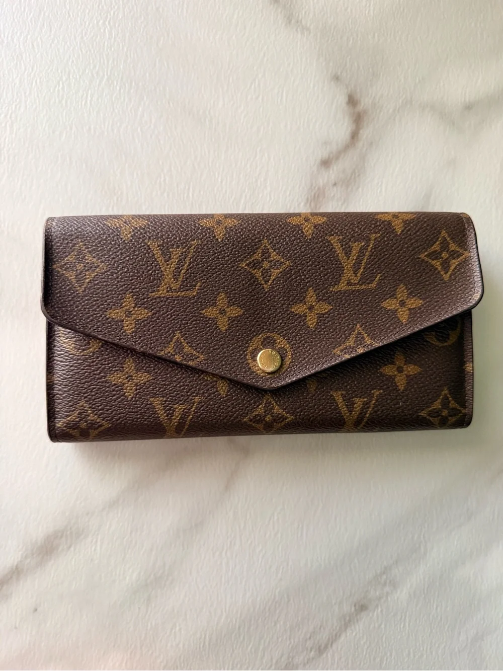 Louis Vuitton Brown Monogram Sarah Canvas Continental Wallet